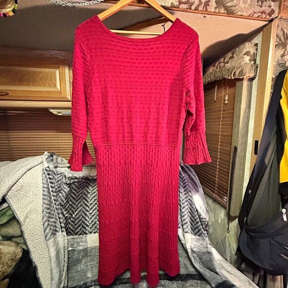 Liz Claiborne Red Sweater Dress Extra Large XL - Picture 3 of 7